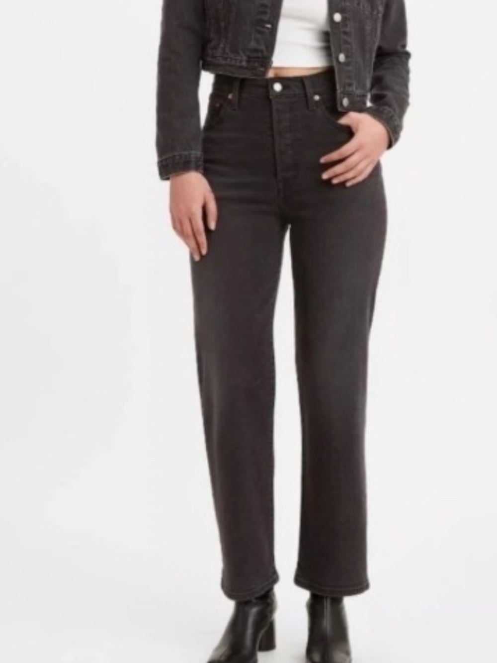 Levi's Ribcage Straight Ankle Women's Jeans Faded Black 26